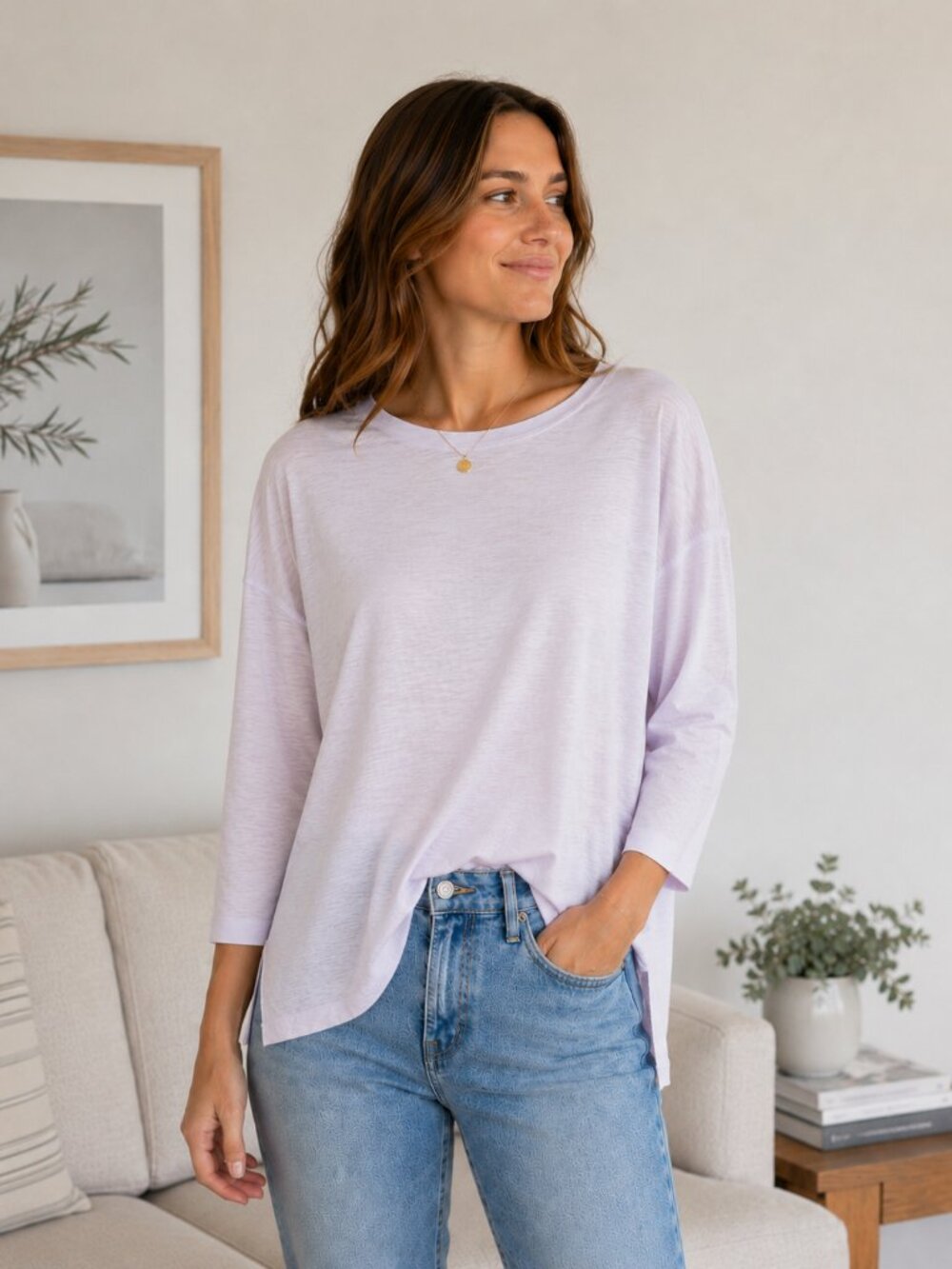 Mersea Catalina Slub Tee Shirt in Pink